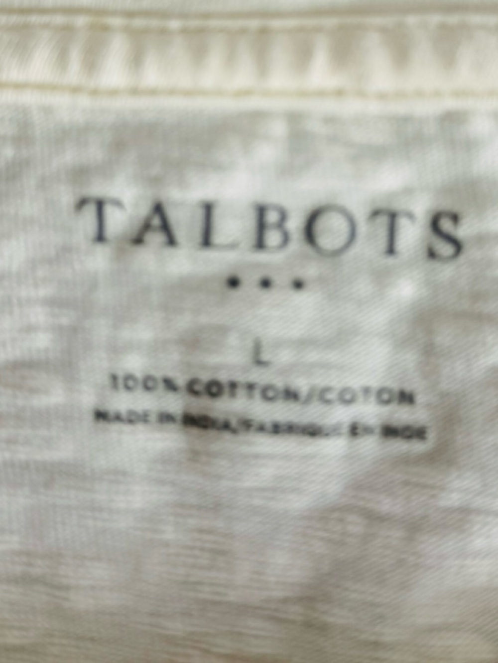 Talbots Cream Embroidered Leaf-Accent Long-Sleeve Top Women’s Petite L - Picture 4 of 6